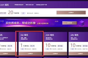 1元购买top域名百度云活动
